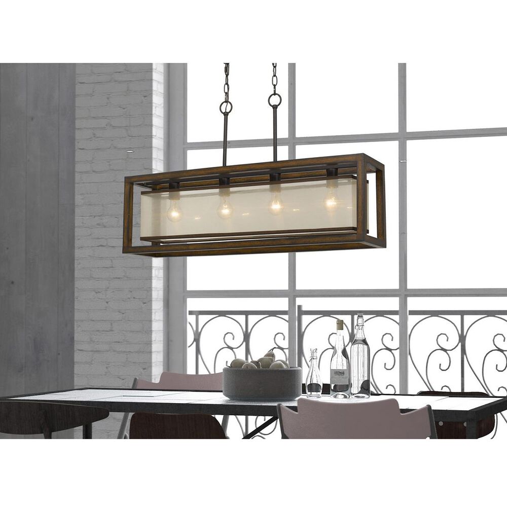 Cal Lighting Island Chandelier in Wood, , large