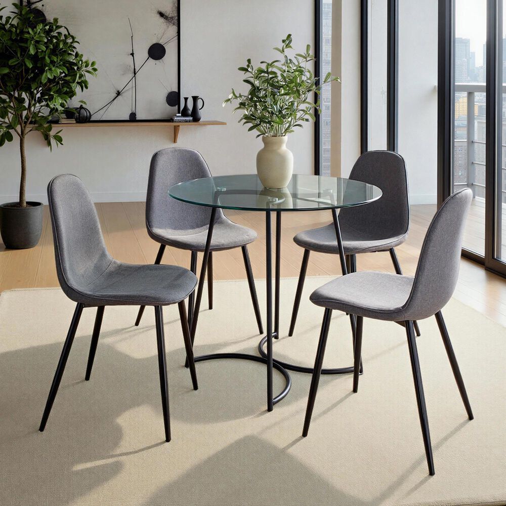 LumiSource Cece Dinette Table in Black and Clear - Table Only, , large