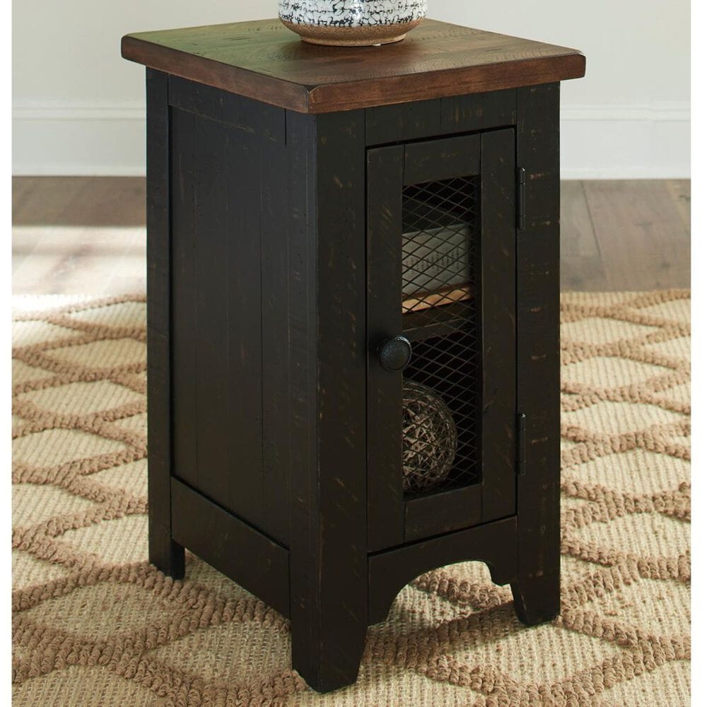 Ashley Valebeck Chair Side End Table in Black and Brown, , large
