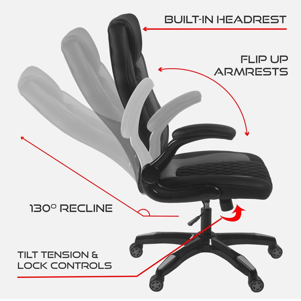 Regency Global Sourcing AON Archeus Ergonomic Gaming Chair in Black and Grey, , large