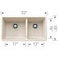 Blanco Precis 33" 1-3/4 Double Bowl Kitchen Sink in Soft White, , large