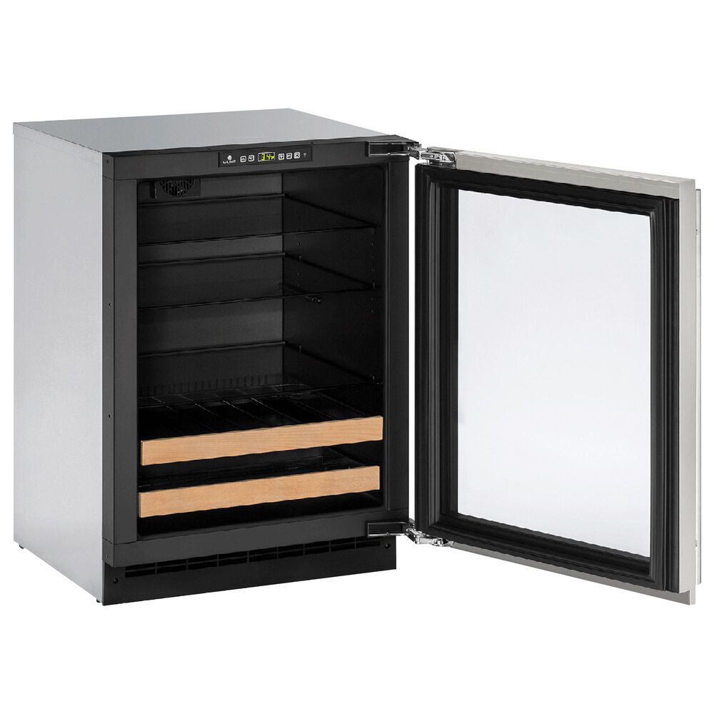 U-Line 4.9 Cu. Ft. Glass Door with Lock Beverage Center in Stainless Steel, , large