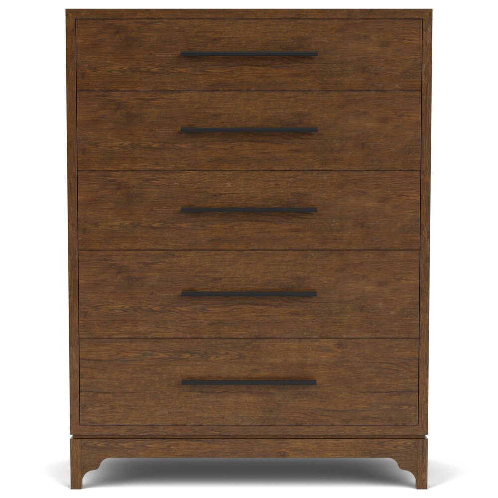 Riverside Furniture Calhoun 5-Piece King Panel Bedroom Set in Whiskey Oak, , large