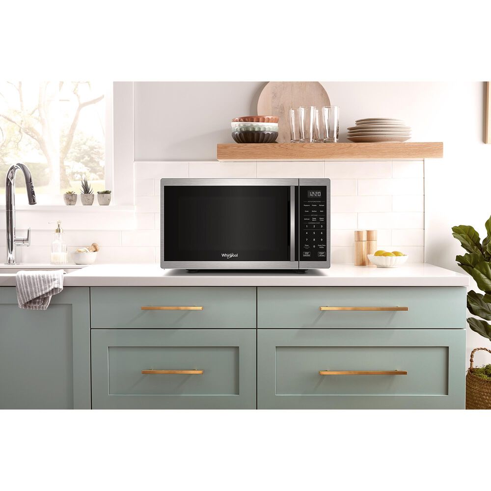 Whirlpool 0.9 Cu. Ft. Countertop Microwave with Steam Clean in Stainless Steel, , large