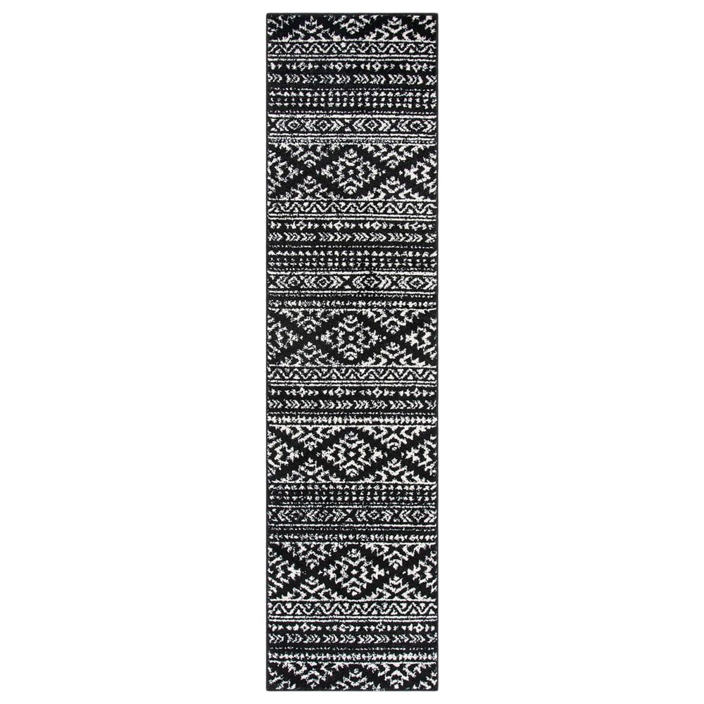 Safavieh Tulum TUL272 2" x 7" Black and Ivory Runner, , large