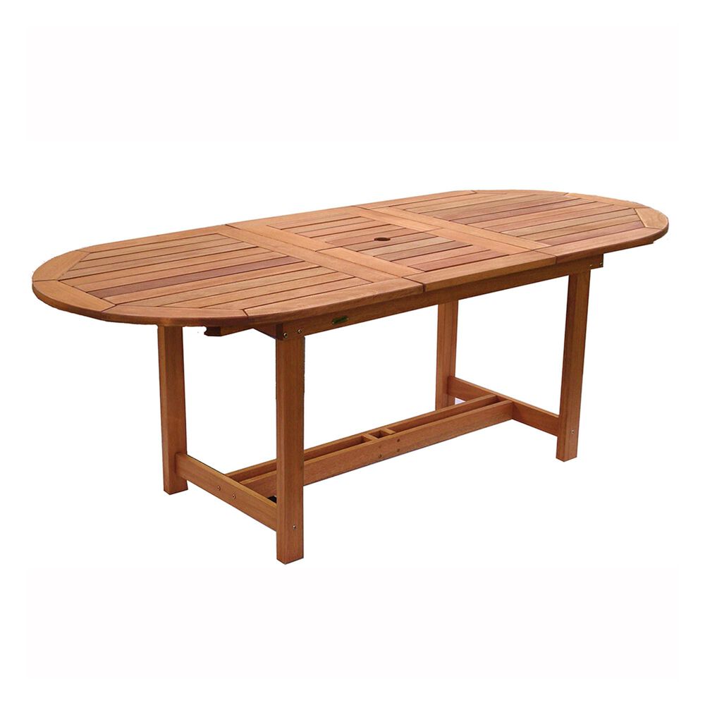 International Home Miami Grand Milano Eucalyptus 62" Extendable Wood Table, , large