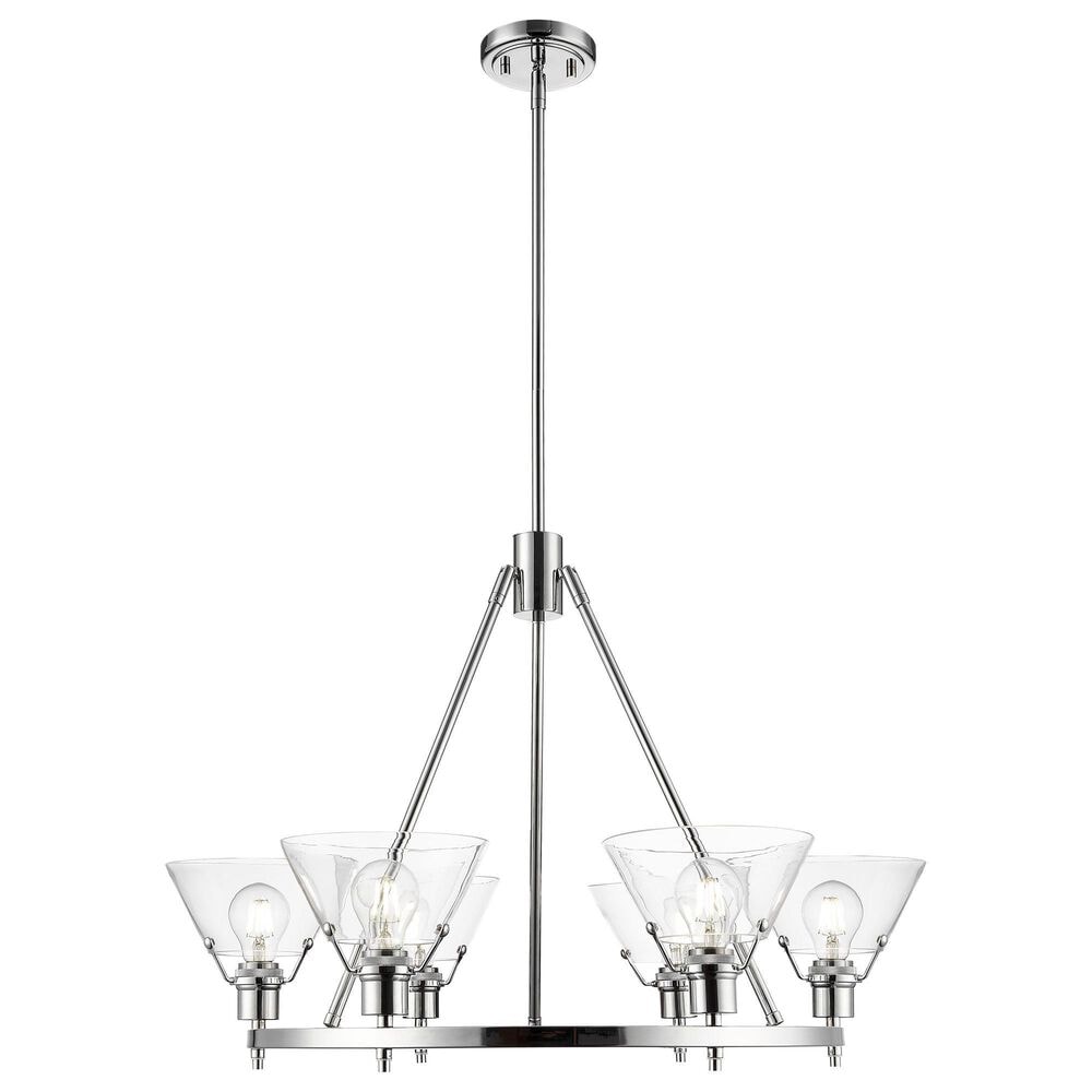 Golden Lighting Orwell 6-Light Chandelier with Clear Glass Shade in Chrome, , large