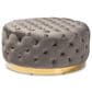 Baxton Studio Sasha Round Cocktail Ottoman in Grey, , large