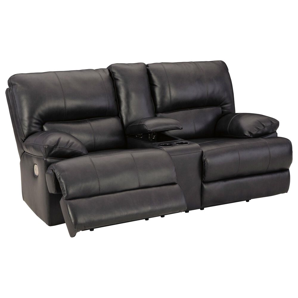 Ashley Mountainous Power Reclining Loveseat with Adjustable Headrest in Eclipse, , large