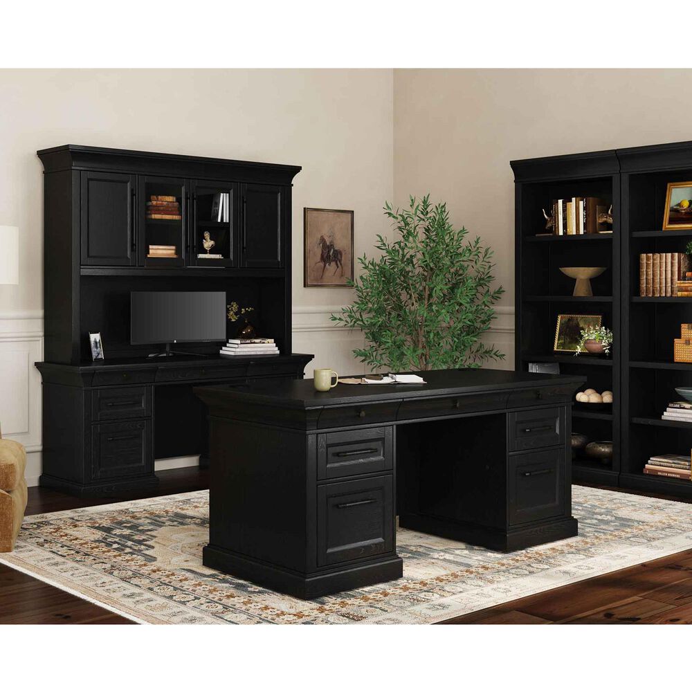 Wycliff Bay Willow Lane Double Pedestal Executive Desk in Ebony Black, , large