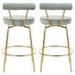 Lumisource Rhonda Swivel Counter Stool with Sage Green Velvet Cushion in Gold (Set of 2), , large