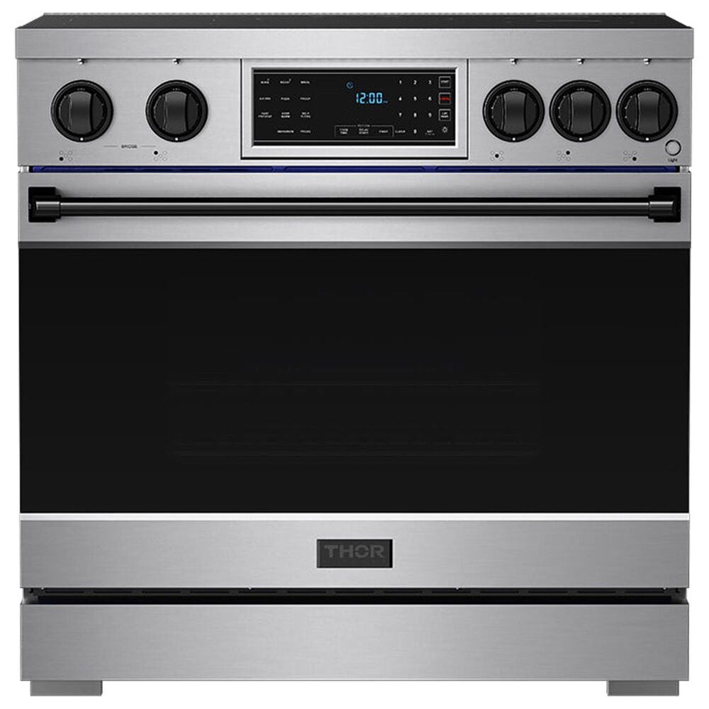Thor Kitchen Gordon Ramsay 6 Cu. Ft. Professional Induction Range with Black Handle Kit in Stainless Steel, , large