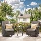 Sunwell Garden 3-Piece Patio Chat Set with Brown Rattan in Gray, , large