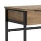 Ashley Montia 2-Piece Desk and Bookcase Set in Light Brown and Gunmetal Gray, , large