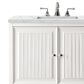 James Martin Vanities Athens 30" Single Bathroom Vanity in Glossy White with 3 cm Ethereal Noctis Quartz Top and Rectangular Sink, , large