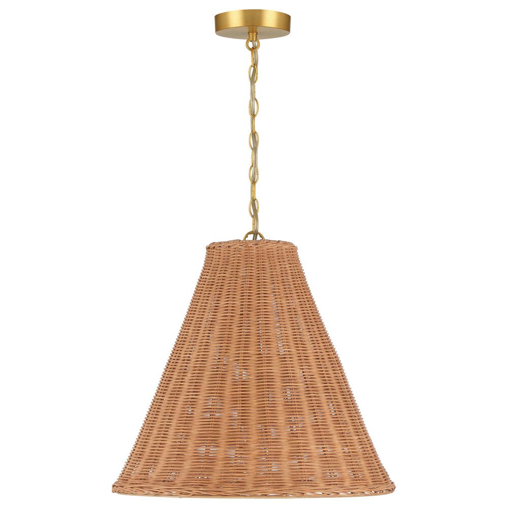 Creative Coop Rosemary 1-Light Small Pendant with Natural Shade, , large