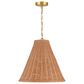 Creative Coop Rosemary 1-Light Small Pendant with Natural Shade, , large