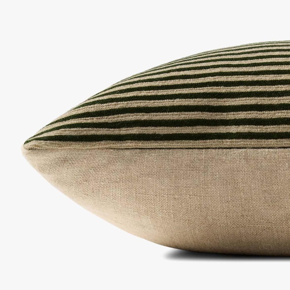 Loloi 18&quot; Square Throw Pillow in Green and Beige, , large