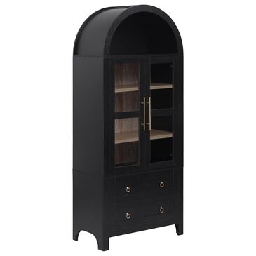 HOMLUX 71" Arched Kitchen Pantry Cabinet in Black, , large
