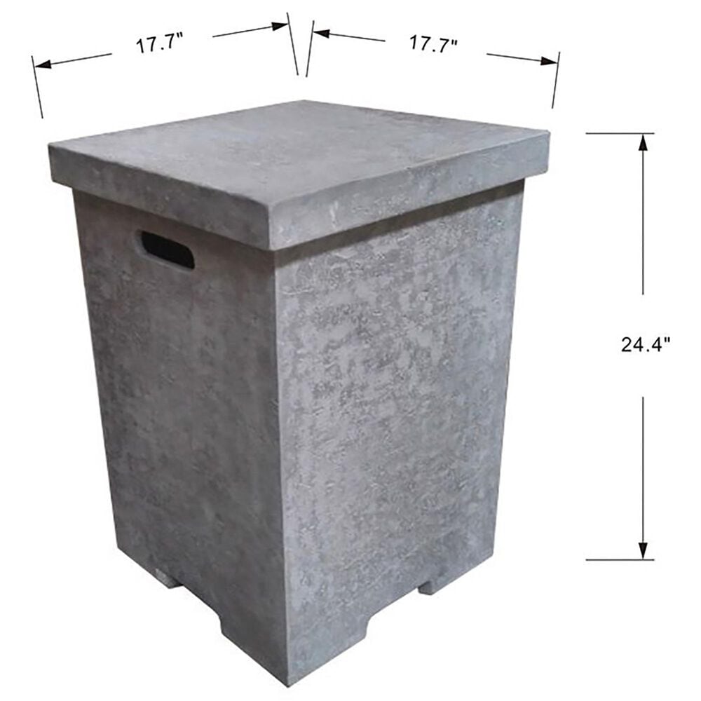 Elementi Fire 20&quot; Square Tank Cover in Gray, , large