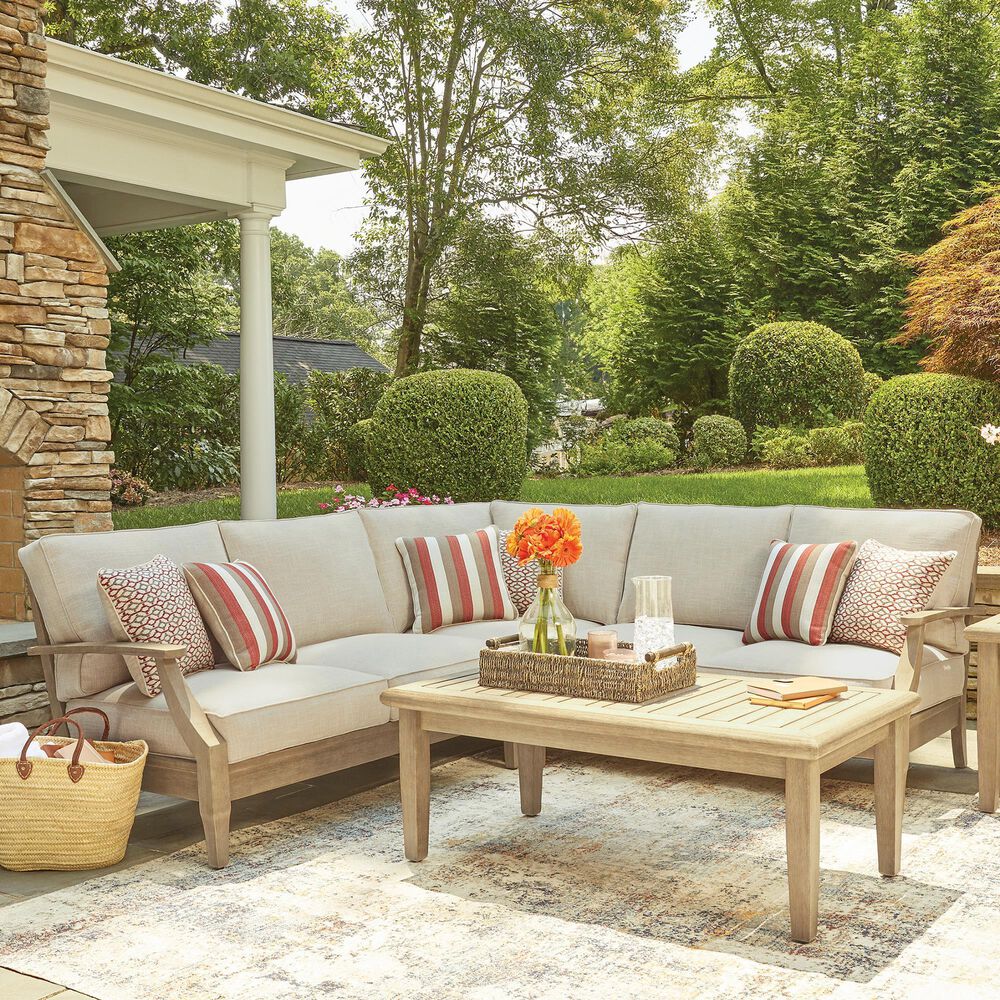 Ashley Clare View 3-Piece Outdoor Sectional in Beige, , large