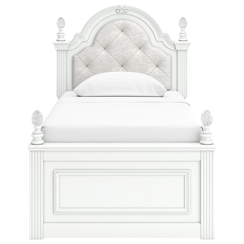 Ashley Kozlani 4-Piece Twin Panel Bedroom Set in Matte White, , large