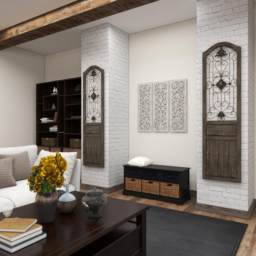 Maple and Jade 72&quot; x 19&quot; Wall Decor in Distressed Brown, , large