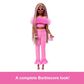 Barbie Deluxe Style Doll with Jumpsuit and Brown Braided Hair in Pink, , large