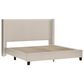 The Monday Company Holborn King Beige Upholstered Platform Wingback Bed in Black, , large