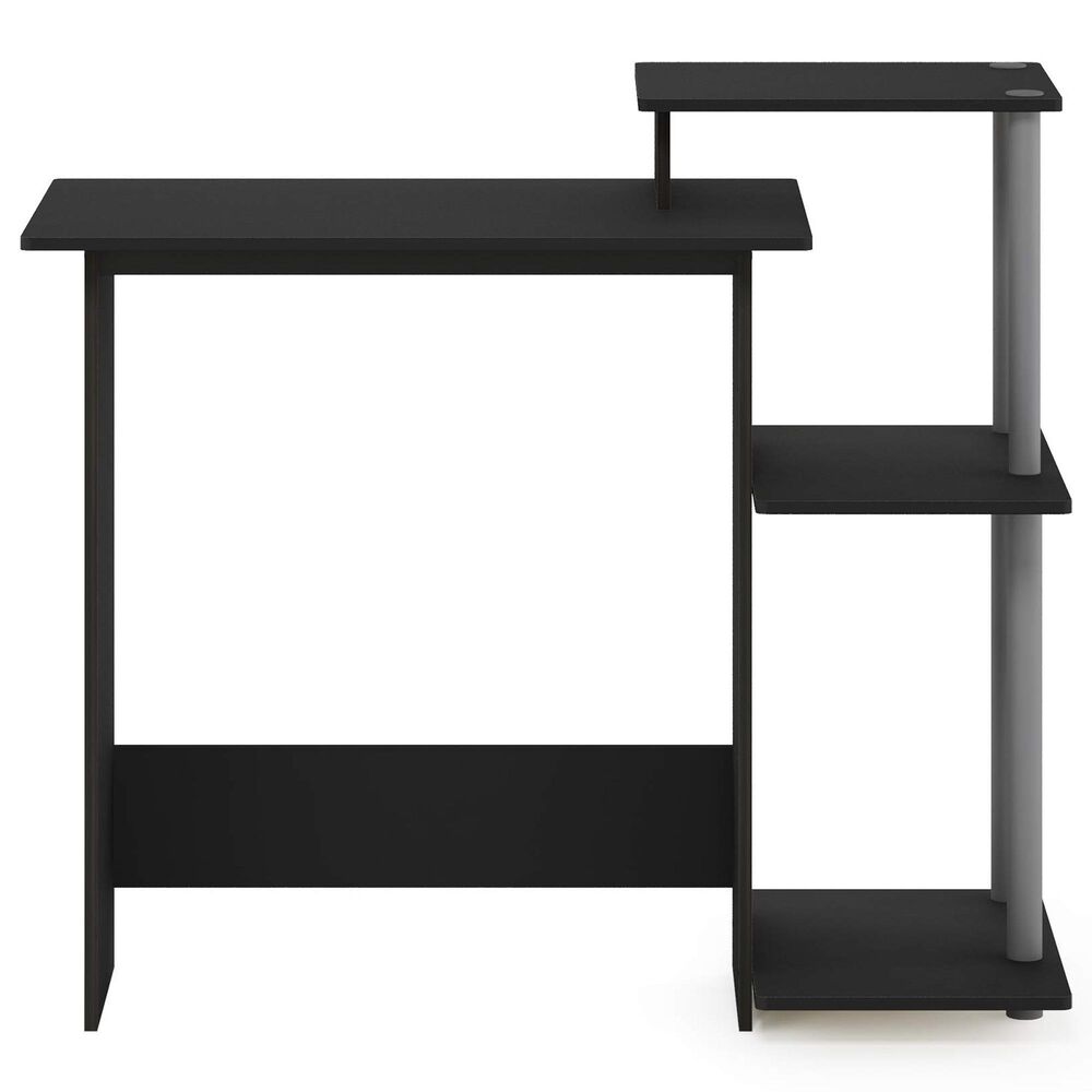 HOMLUX 40" Computer Desk with Open Side Shelves in Black and Grey, , large
