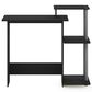 HOMLUX 40" Computer Desk with Open Side Shelves in Black and Grey, , large