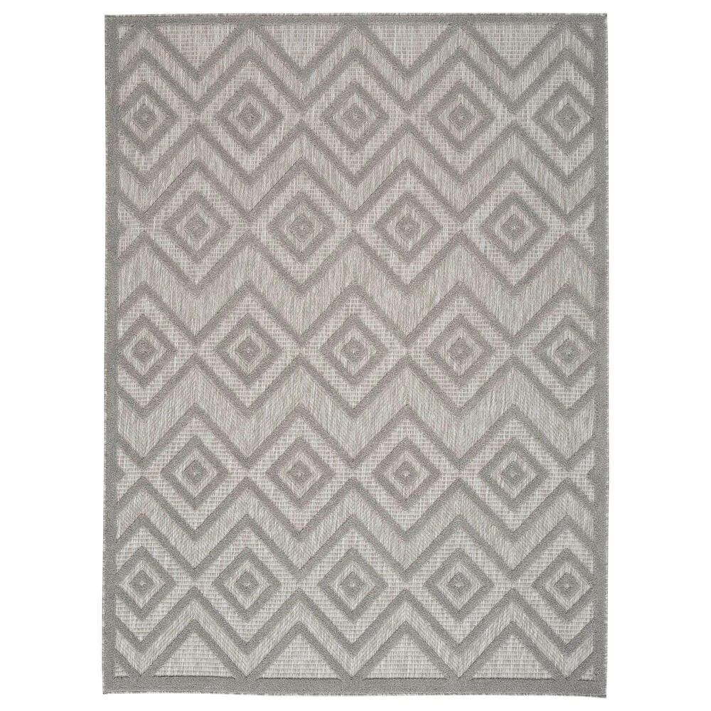 Nourison Versatile 9" x 12" Silver Grey Indoor/Outdoor Area Rug, , large