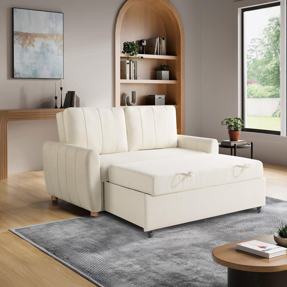 Lifestyle Solutions Galloway Convertible Loveseat in Ivory, , large