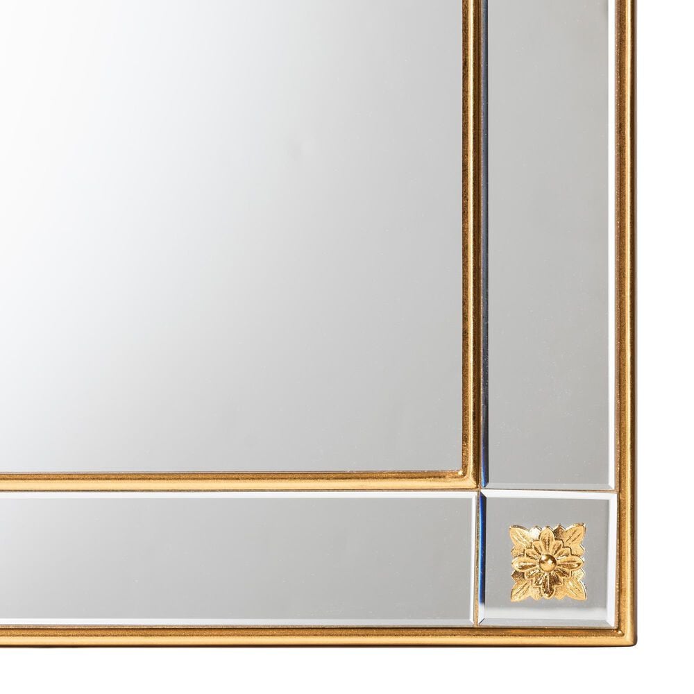 Baxton Studio Iara Accent Wall Mirror in Antique Gold Leaf, , large