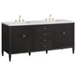 James Martin Vanities Myrrin 72" Double Vanity in Carbon Oak with 3 cm Carrara White Marble Top, , large
