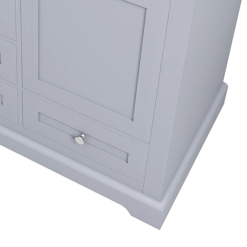 Lexora Home Dukes 48" Double Bathroom Vanity in Dark Grey with 2 cm White Quartz Top and Rectangular Sinks, , large