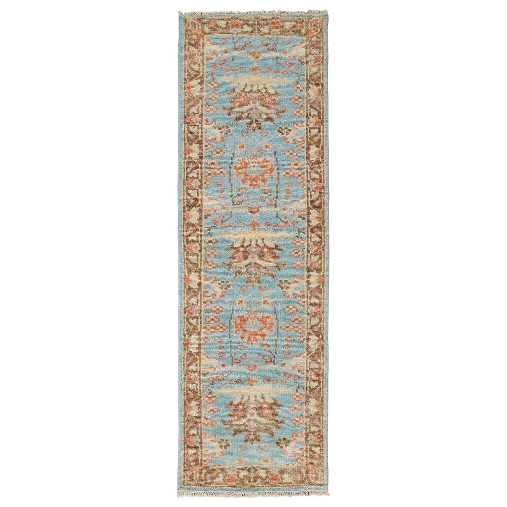 Feizy Rugs Beall 2'6" x 8' Blue and Brown Runner, , large