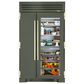 True Residential 30.1 Cu. Ft. Side-by-Side Refrigerator with Brass Handle in Olive, , large