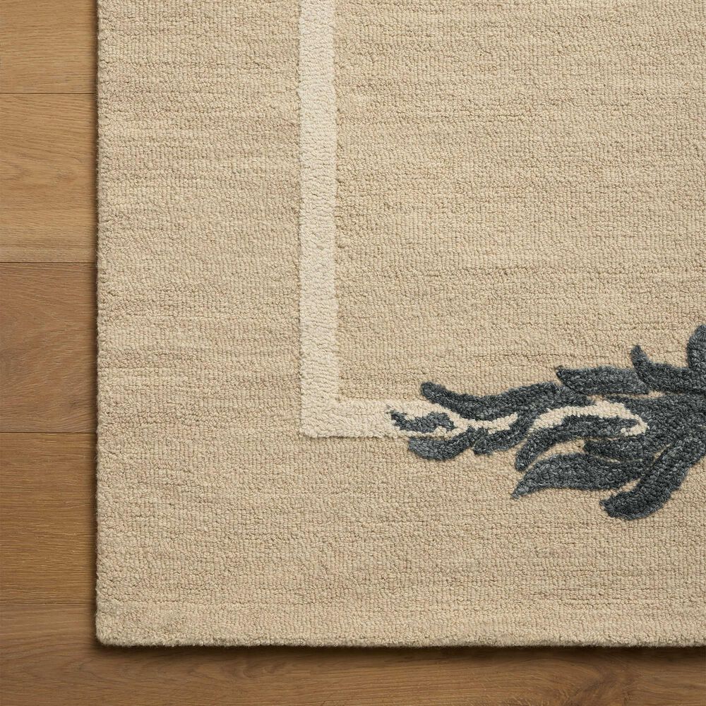 Loloi Romi Oatmeal and Midnight 3'6" x 5'6" Area Rug, , large