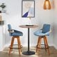 Lumisource Cosmo Swivel Counter Stool with Blue Noise Cushion in Walnut and Black, , large