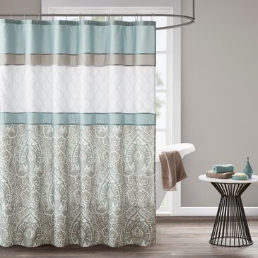 Hampton Park Shawnee 72" Shower Curtain in Blue, , large