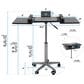 Rta Products Llc Folding Table Laptop Cart in Graphite and Chrome, , large