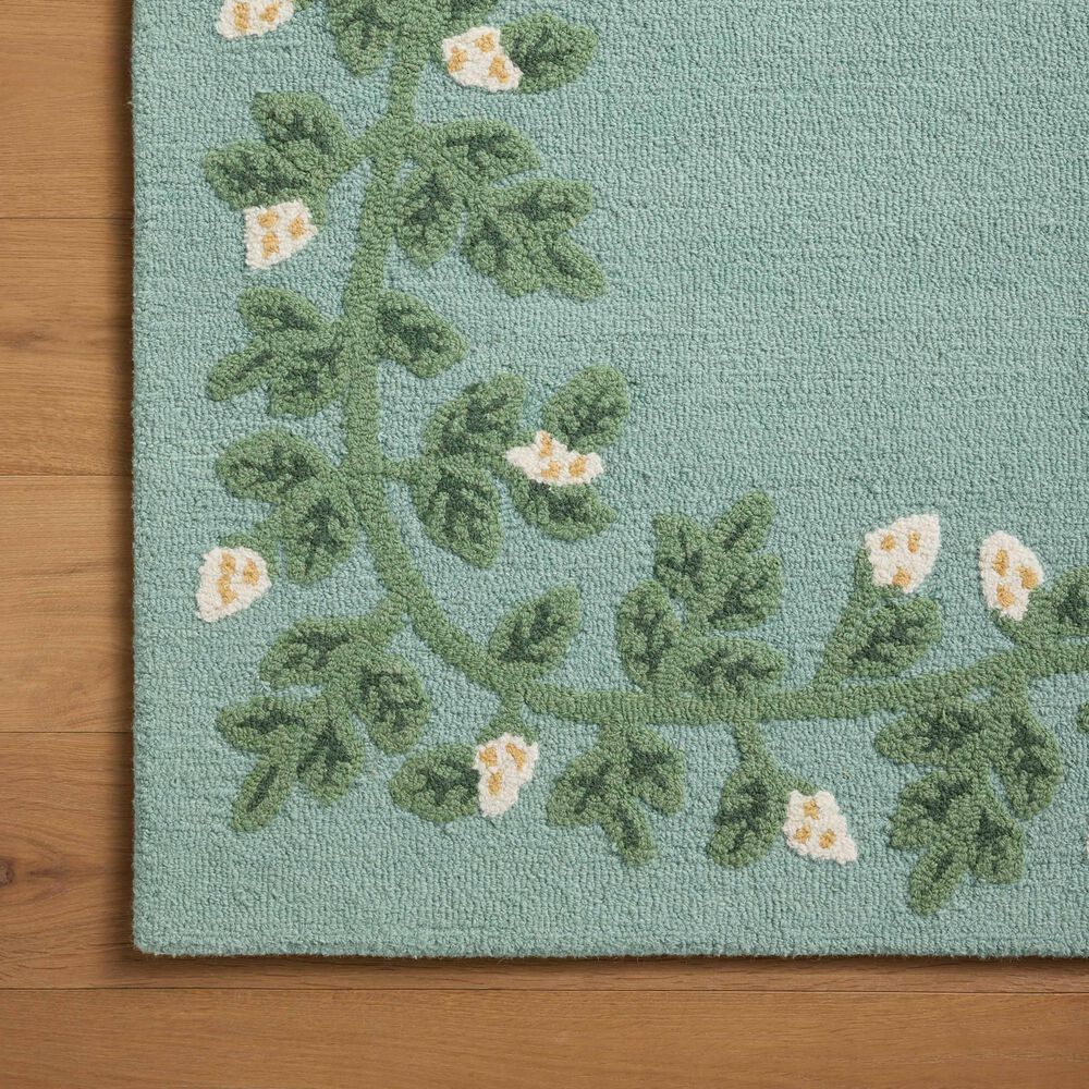 Rifle Paper Co. x Loloi Highgrove Blue 2&#39;3&quot; x 3&#39;9&quot; Area Rug, , large