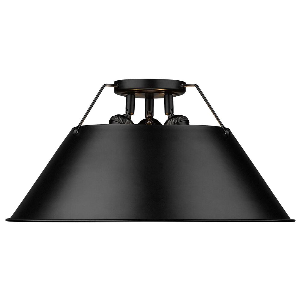 Golden Lighting Orwell 3-Light Flush Mount in Matte Black, , large