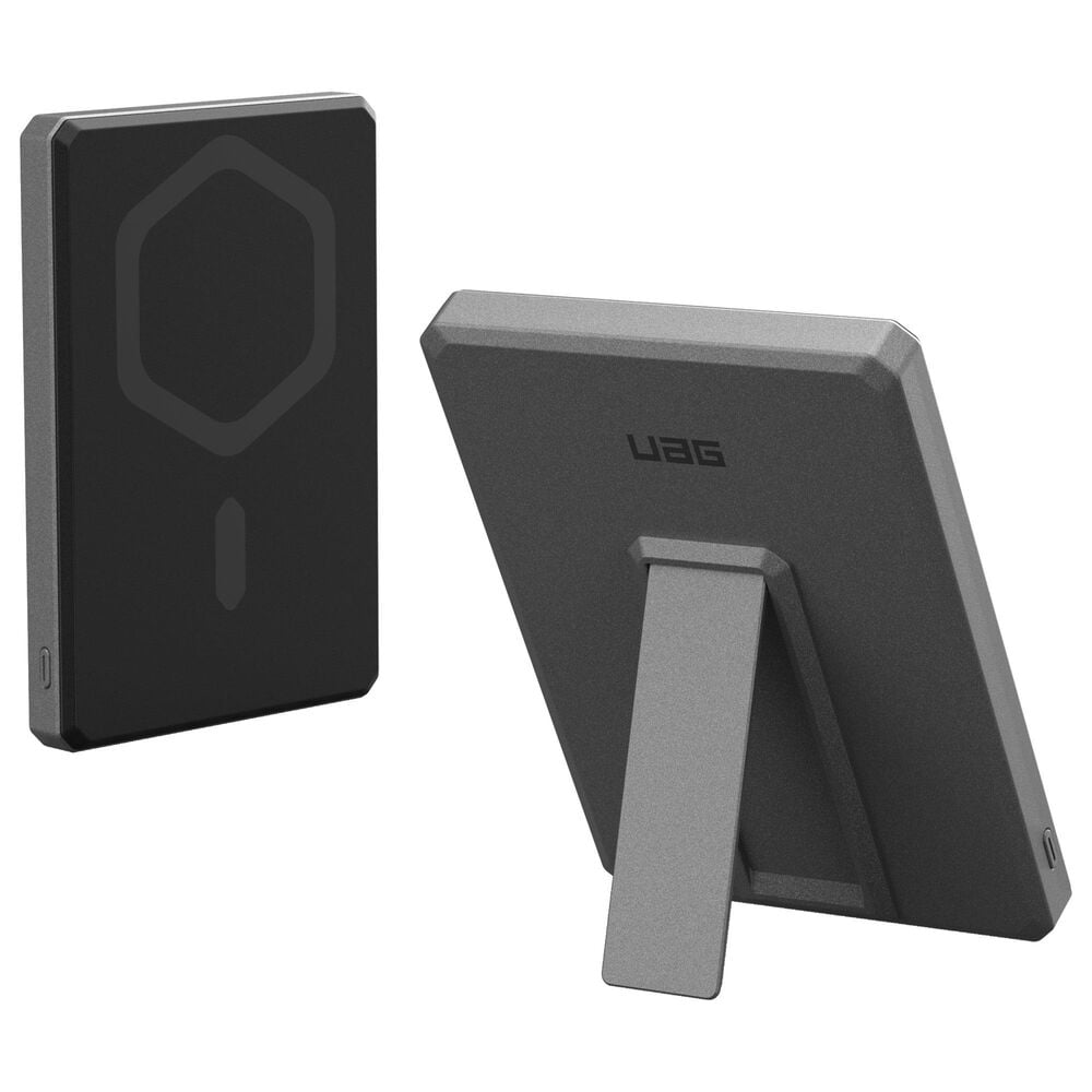 UAG Ultra Slim Portable Power Bank with Kickstand in Black and Grey, , large