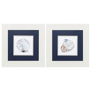 Propac "Simple Shells" Wall Art in Blue (Set of 2), , large