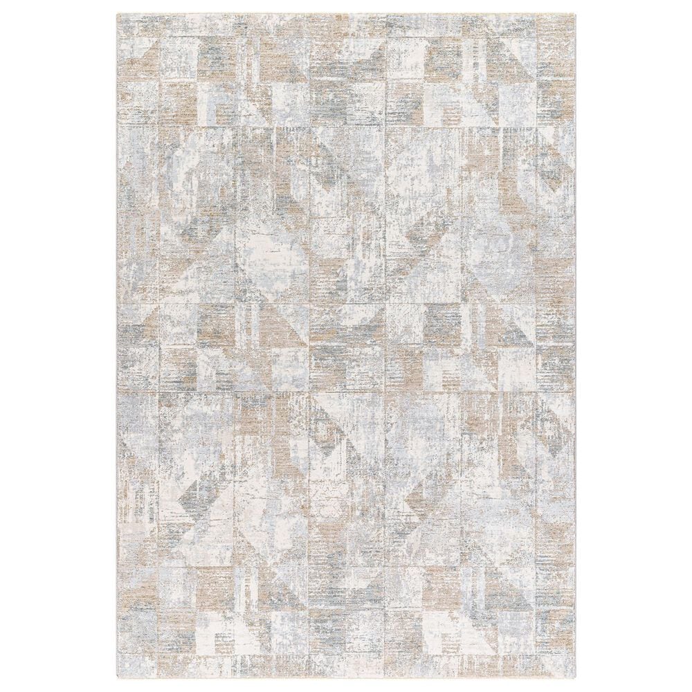 Surya Brunswick 6"7" x 9"6" Cream, Light Slate, Blue, Olive, Seafoam and Taupe Area Rug, , large