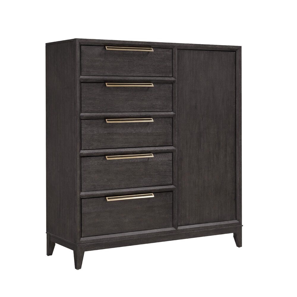Pulaski Furniture Corp Quincy 5-Drawer Door Chest in Dark Brown, , large