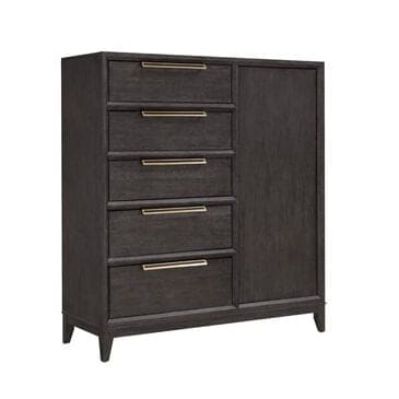 Pulaski Furniture Corp Quincy 5-Drawer Door Chest in Dark Brown, , large