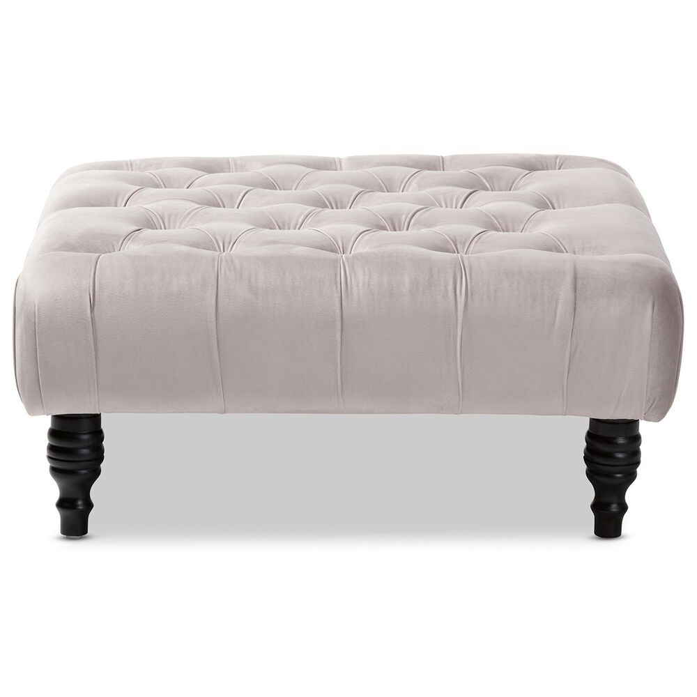 Baxton Studio Keswick Cocktail Ottoman in Grey, , large